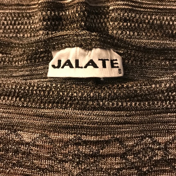 EUC - Vintage Jalate Sleeveless Dress - Brown/ Black with Gold Thread - Picture 8 of 9